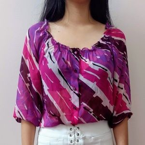Purple Sheer Blouse